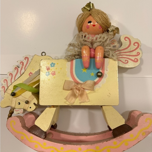 Enesco Other - Enesco Cream and Brown Rocking Horse Decor